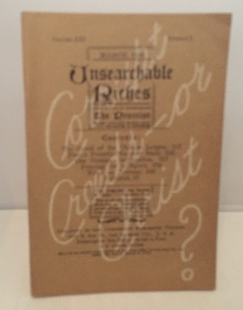 Image for Unsearchable Riches March 1930 (Vol. XXI, No. 2)