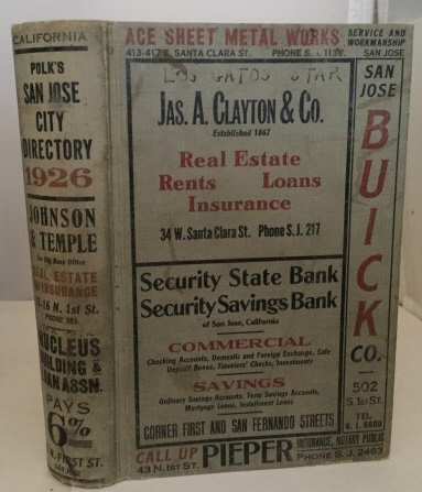 Image for Polk's Directory Of San Jose City And Santa Clara County 1926